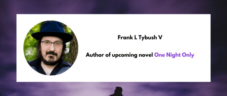 Profile Card for Frank L Tybush V it has his profile photo standing in front of trees wearing a dapper hat