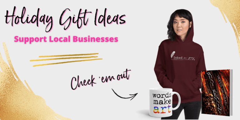Holiday gift guide featuring a variety of festive gifts including home decor, gadgets, and accessories, arranged with a holiday-themed background and text overlay.
