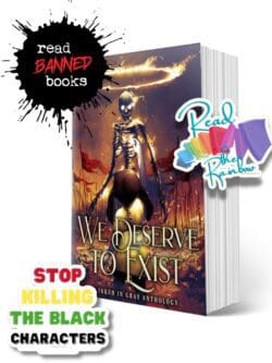 Equality isn't Pie. Stickers: Read banned books, Stop killing the black characters, Read the Rainbow